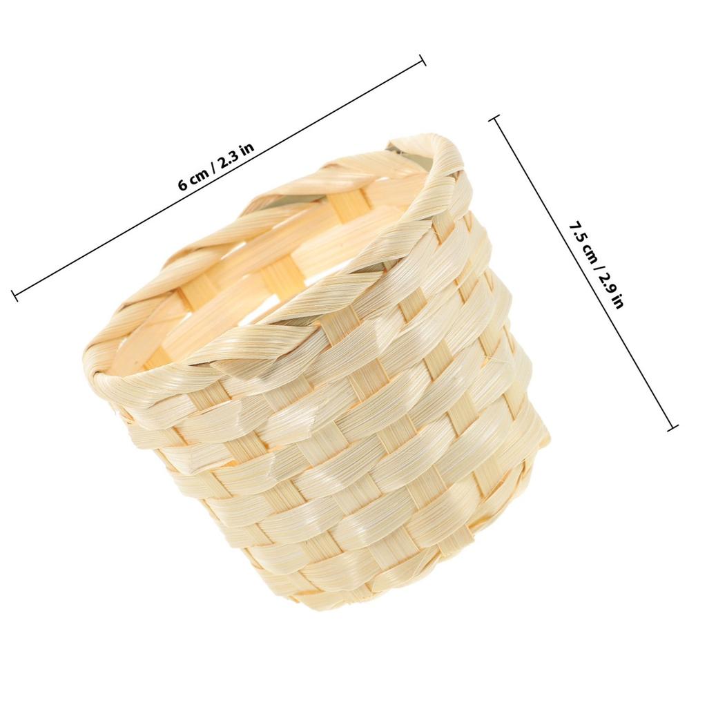 5 Pcs Hamper Home Kitchen Baskets Centerpieces Bamboo Weaving Boho Storage Woven Craft