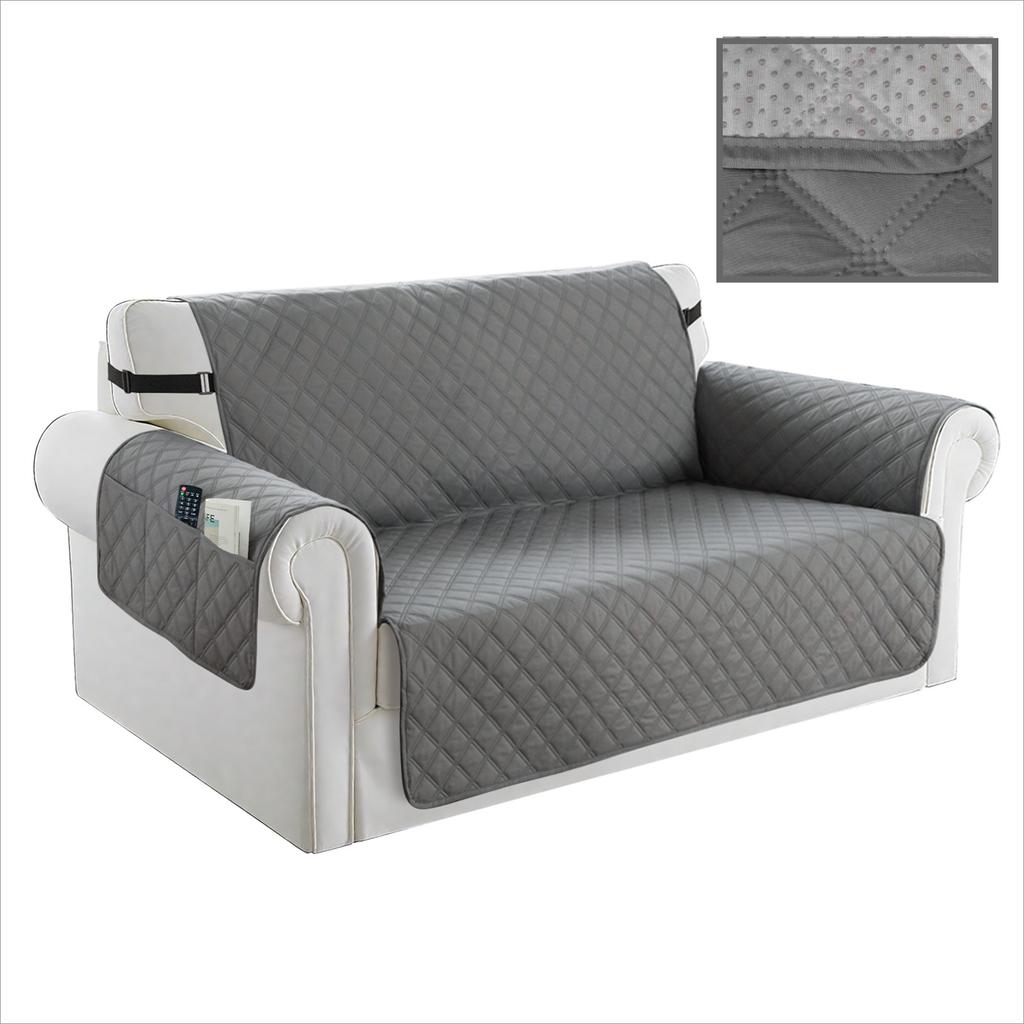 100%Waterproof Couch Cover 1/2/3/4 Seater Non-slip Slipcovers Sofa Cover Furniture Protector with Elastic Straps for Pet Cat Dog