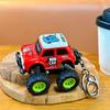 Keychain Pendant Portable Off-Road Racing Design Keyring with Metal Ring Pull-Back Toy Mini Car Keychain Toy