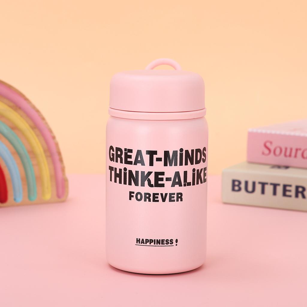 Stainless Steel Non-printing Thermos Cup High Appearance Level Ins Wind Bounce Cup Straight Drink Silicone Handle with Tea Separator Cup