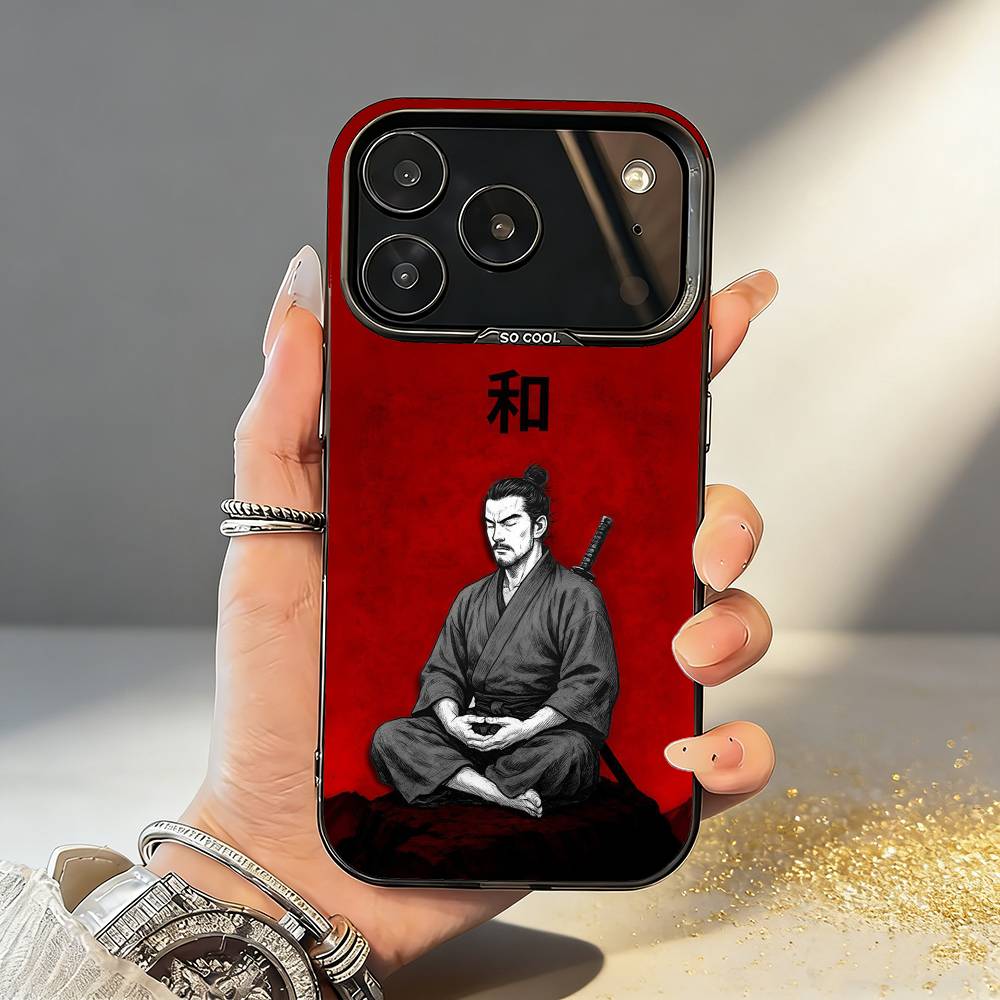 Japanska serier Vagabond Samurai Telefonfodral För iPhone17,16,15,14,13,12,11,Pro,MAX Vit Matt Stötsäker Fodral