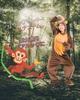 Monkey Kigurumi Halloween Full Body Zentai Event Monkey Cosplay Costume, Costume, Suit, Costume, (Size L)