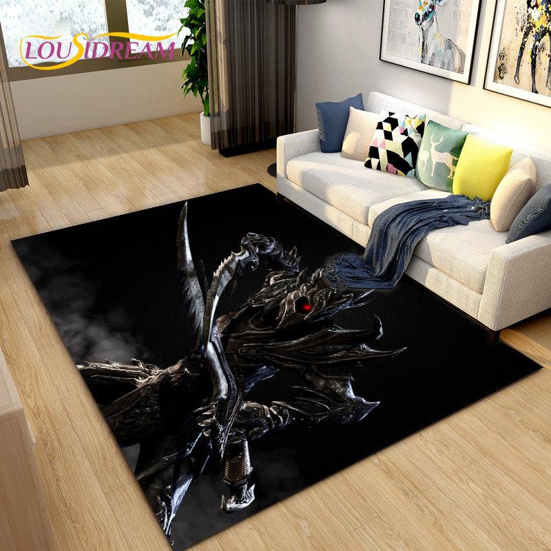Alfombra grande para gamers de The Elder Scrolls, ideal para sala de estar, dormitorio, sofá, decoración, antideslizante para niños.