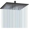 Tête de douche en acier inoxydable haute pression carrée ronde 8" 10" 12" Noir Argent Doré Grand débit Conception d'augmentation de pression Douche