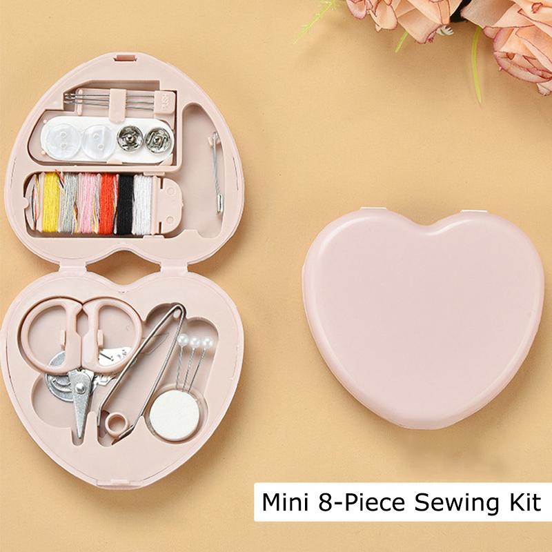

1 Набор Полный набор инструментов Портативный швейный набор Изысканные швейные инструменты Мини-рабочий ящик Удобные DIY принадлежности Милый 7x7,5 см розовый