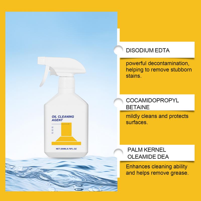 Heavy Oil Stain Cleaner Gentle Safe Kitchen Cleaner Spray Household Cleaners Efficient Oil Stain Cleaner For Pots And Pans