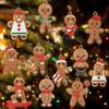 12 PVC Gingerbread Man Ornaments for Christmas Tree, Kitchen Decoration, and DIY Accessories.