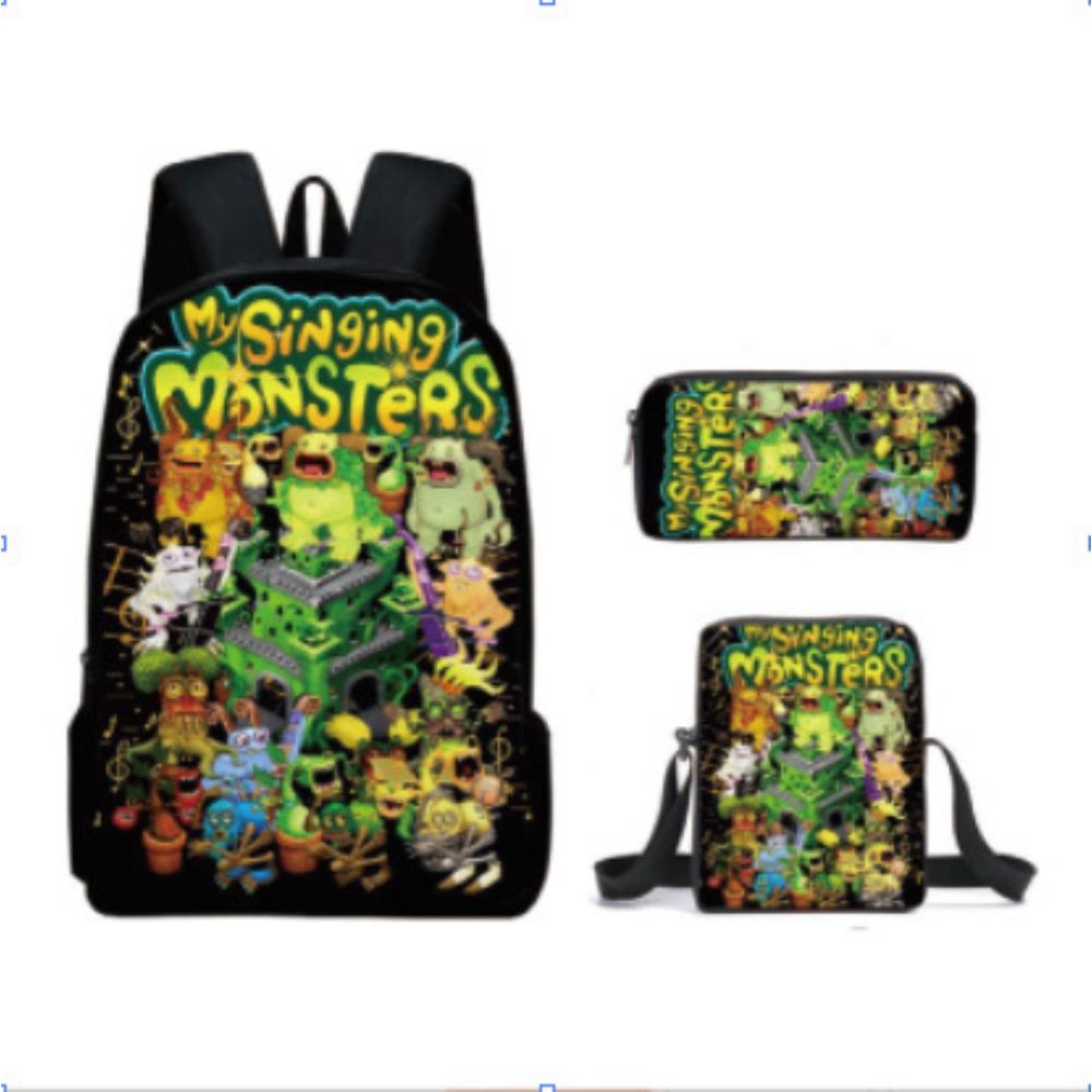 New monster music backpack trendy backpack European and American retro peripheral schoolbag