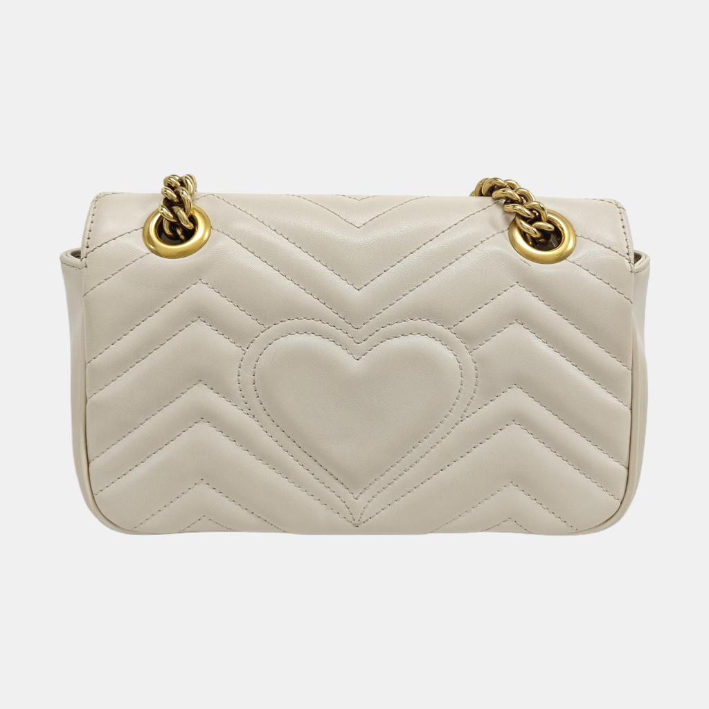 [Pre-Owned] Gucci GG Marmont Matelassé Mini Bag 'White' - Very Good #1CTLP5Y