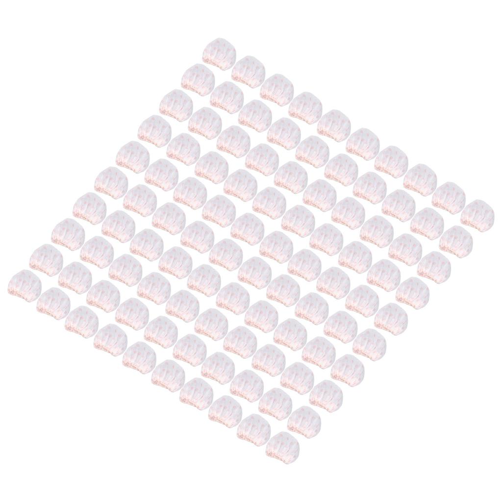 100Pcs Microphone Cover Dust Sweat Resistant Disposable Excellent Elasticity Reduce Noise Microphone CapsWhite Red Dot