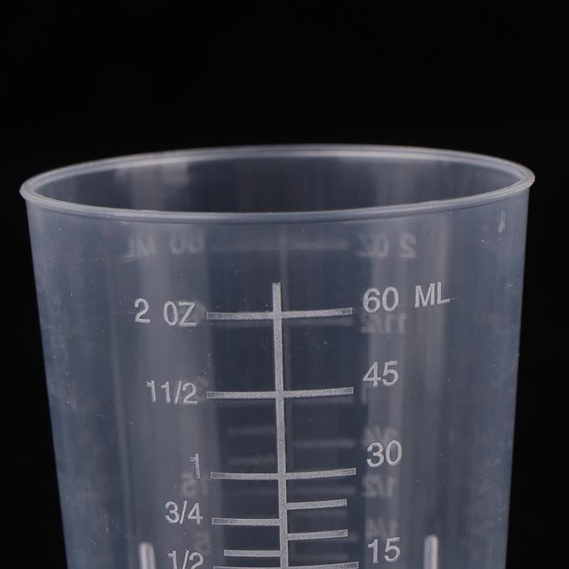 10Pcs 60Ml Measuring Cup Transparent Plastic Scale Beaker Cups Lab Graduated Liquid Container Without Handle Kitchen Baking Tool