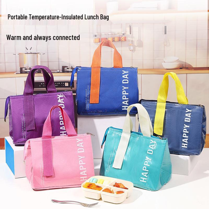 Dopamine Insulated Bento Lunch Bag - Large Capacity for Office, Camping, or Picnic