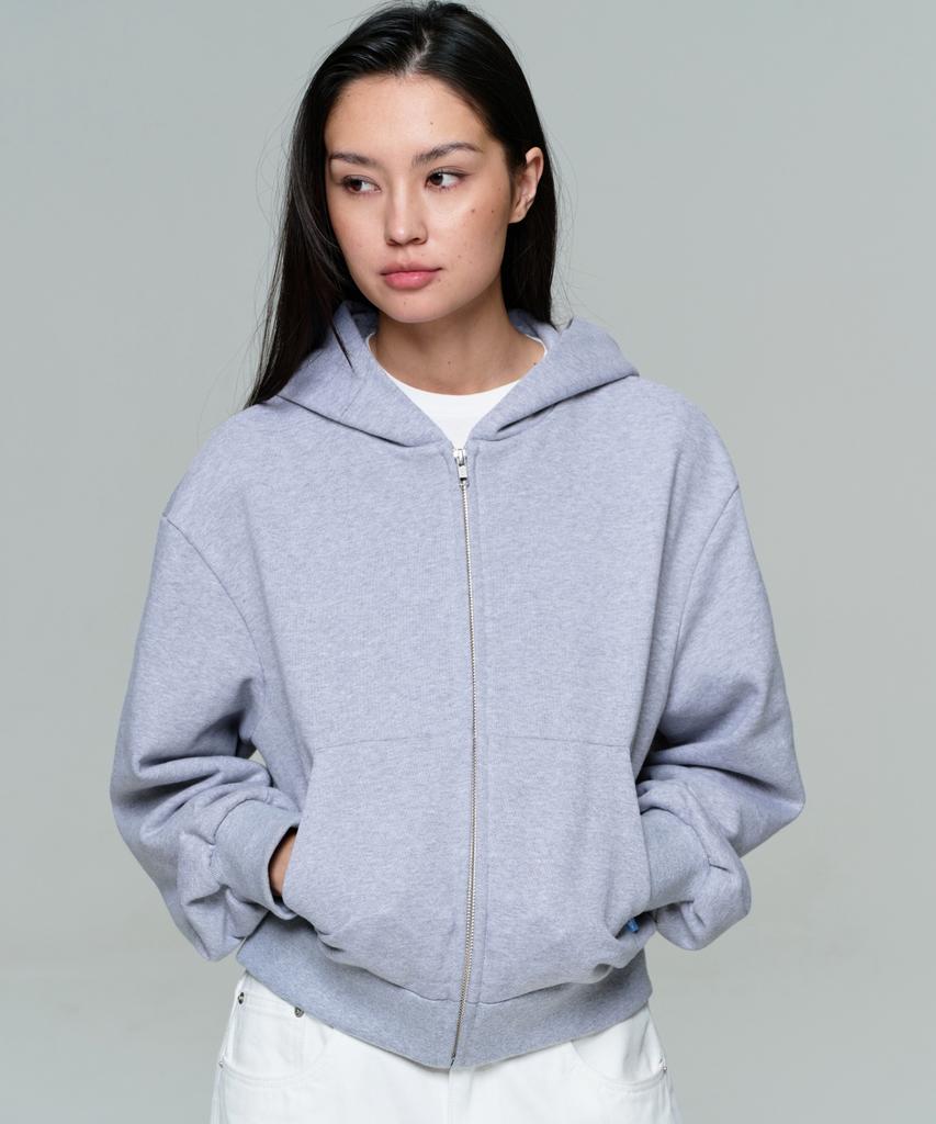 Era Unisex Era Oversized Hooded Zip-Up - Melange Gray