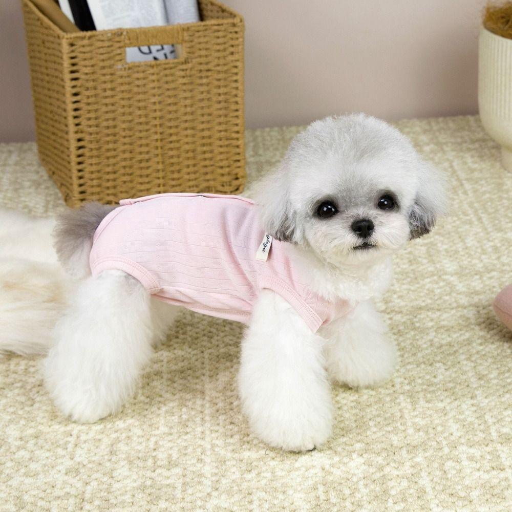 Wrapped Design Pet Onesie Breathable Material Dog Clothes Dog Belly Jumpsuit Yorkshire Puppy