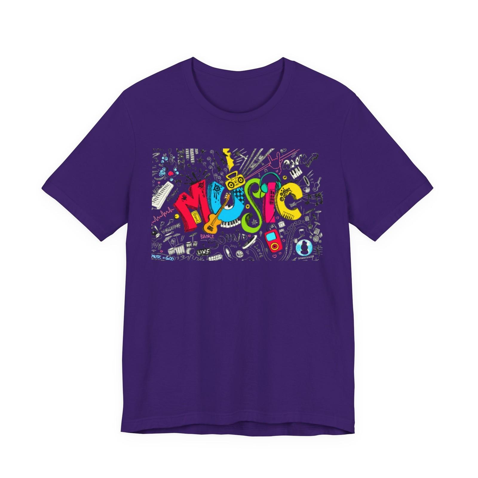 Music Doodle T Shirt Colorful  MUSIC  Graphic Tee for Music Lovers S разноцветный