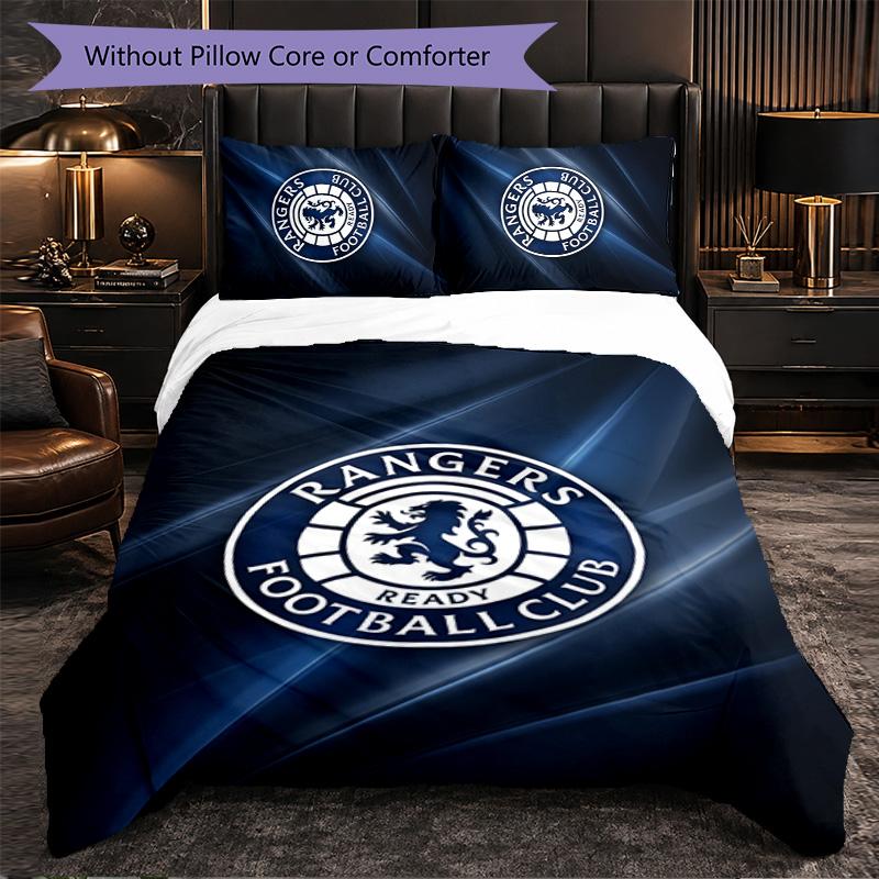 Biancheria da letto a tema Rangers FC Set 3 Pezzi Copripiumino Biancheria da letto Decorativa Per Stanza Adolescenti Decorazione Casa