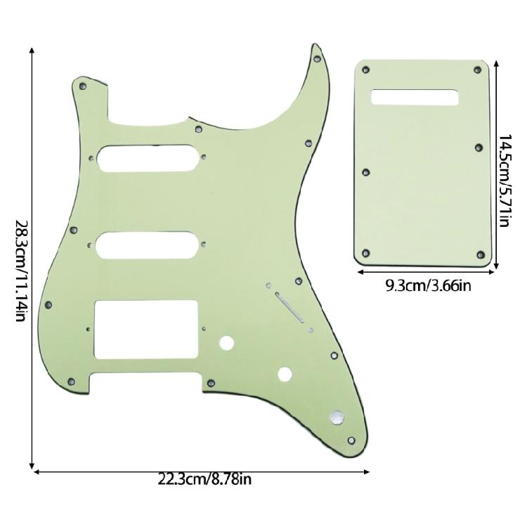 11-Loch Gitarren-Schlagbrett mit Befestigungsschraube Rückplatte Humbucker Ersatz Kratzschutz Elektrische Gitarre Zubehör