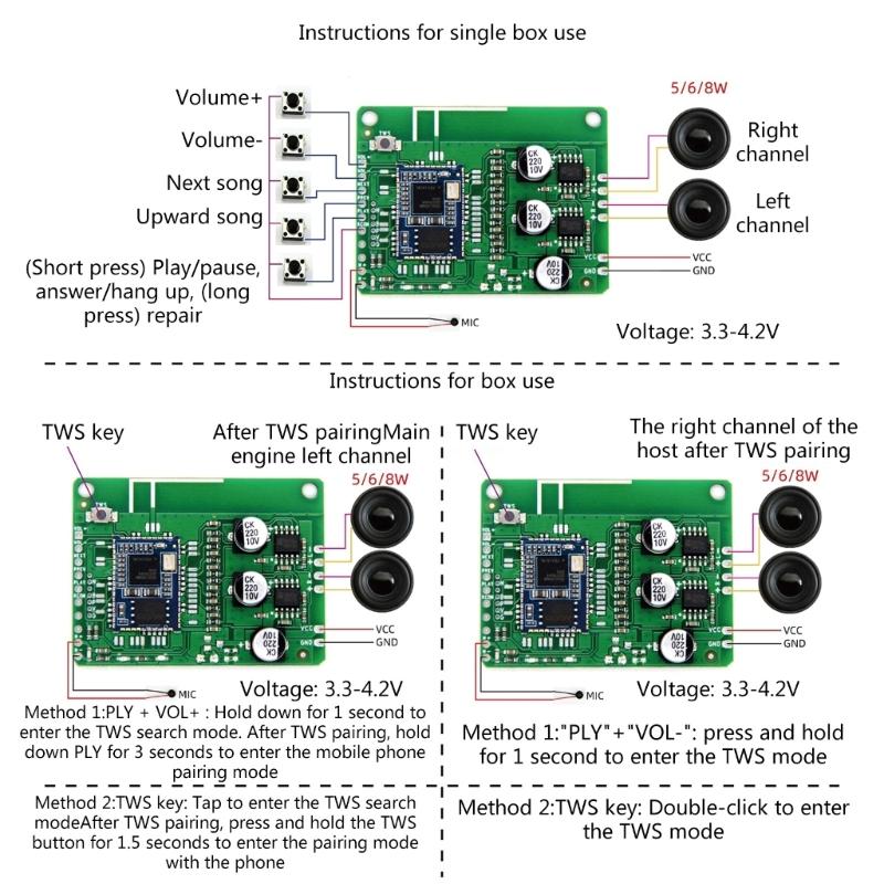 QCC3034  5.0 Amplifier Board Lossless Music  Amplifier  5 / 6 / 8W Support AAC APTX APTXLL APTXHD
