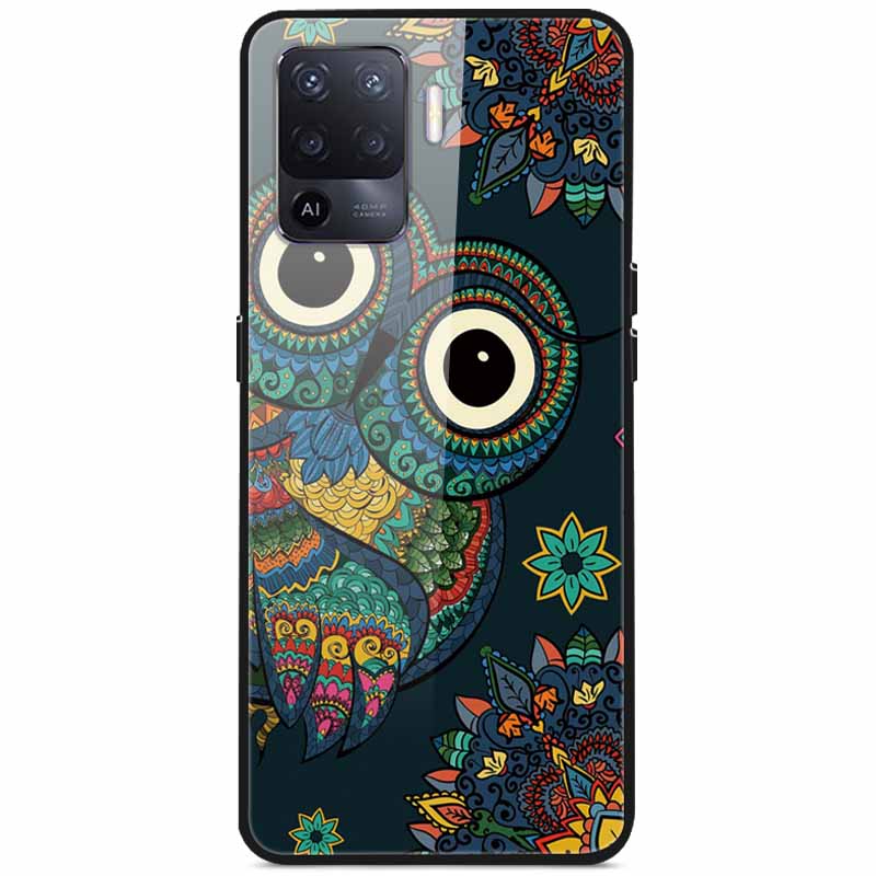 Tempered Glass Case For Oppo Reno5 Lite Hard Back Cover for Oppo Reno 5 Lite Luxury Painted Reno5Lite Funda 6.43'' Shockproof