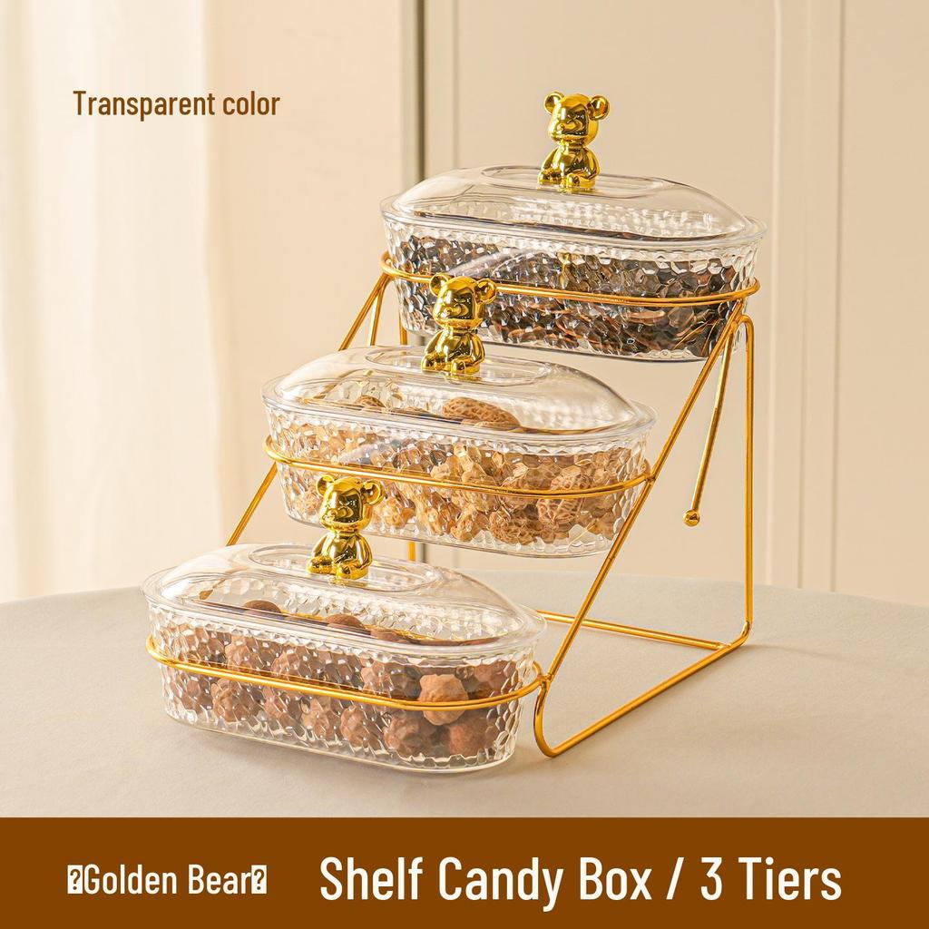 Elegant Multi-layer Snack and Fruit Plate with Lid for Coffee Table