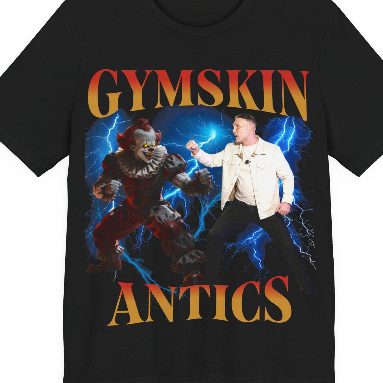 Gymskin Antics Funny Gym Shirt, Fitness Meme T-Shirt, Workout Humor Tee, Gym Bro Parody Shirt, Viral TikTok Style Graphic Tee 3XL