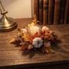 Künstlicher Ahornblatt Kürbis Kranz Thanksgiving Herbst Dekoration Tür Hänger Mit Kerzenhalter