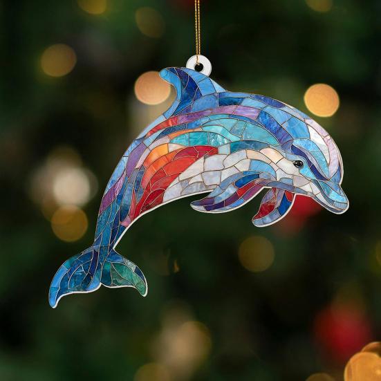Colorful Animal Pendant Acrylic Suncatcher Window Hanging Ornament 2D Acrylic Printed Festive Decor