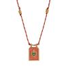 Hot selling artistic retro style tarot card heart eye flame pendant necklace for women's fashion gold-plated color preservation
