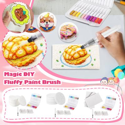 צבע, ספוג קנבס לציור תלת-ממדי, סט צביעת טקסטורה של ציור פופקורן, עשה זאת בעצמך ציור בועות מברשת ציוד אמנות 5 מ"ל