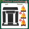 Set Christmas Corrugated Fireplace 35.5 X 29 X 8 Inch Cardboard Fireplace with 3D Fire Flame Prop 3D Life Size Cardboard Cutout