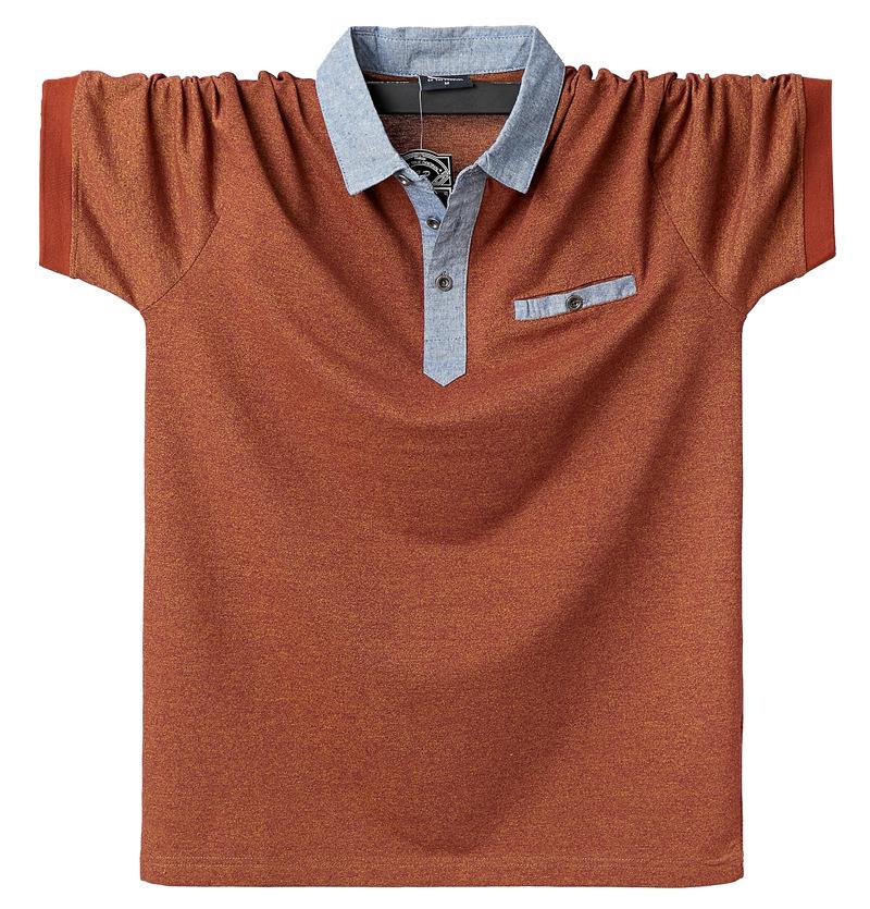 Men's Short Sleeve Turn-Down Collar Polo Shirt, Extra Large, Big Size - Hot-Selling Top
