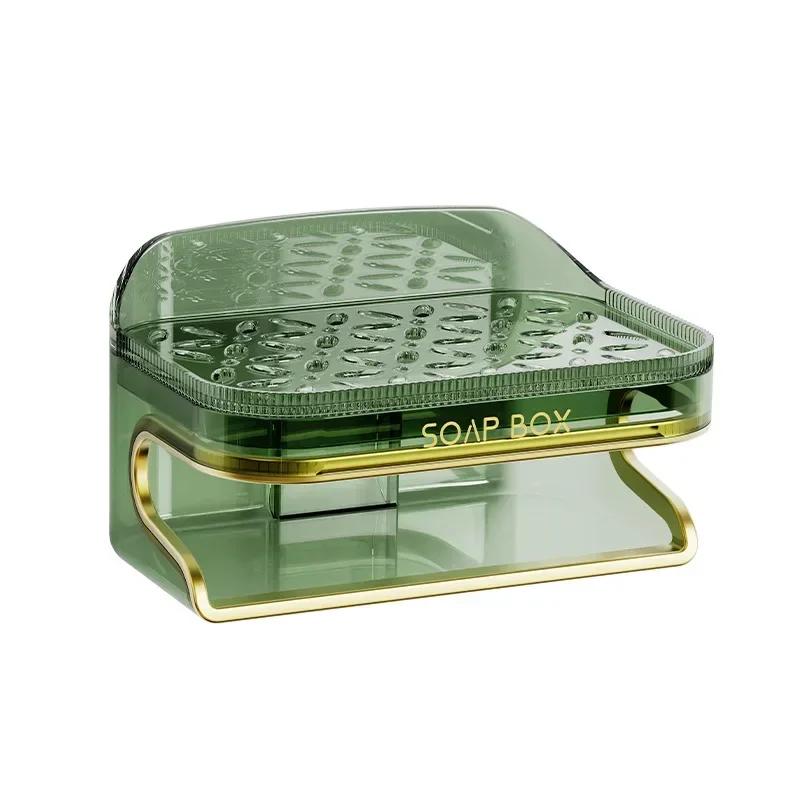 Light Luxury Sponge Soap Holder with Sponge Rack Detachable Drill-free Wall Mounted for Home Bathoom Storage Bathroom Accession