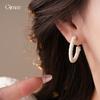Vintage round leather leopard print earrings earrings fashionable personality simple earrings women