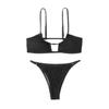 European And American Swimsuit Women'S Split Three-Point Solid Color Special Fabric Internet Celebrities Ins Multi-Color Bikini