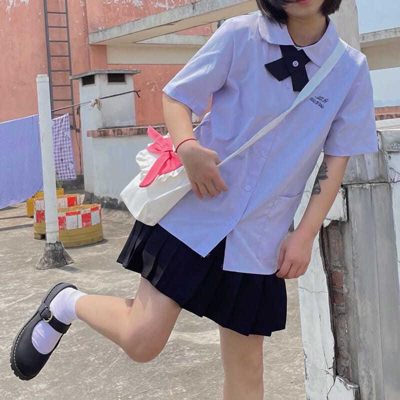 

Nanno Thai School Uniform Set: Short Sleeve Shirt & Skirt 2XL
