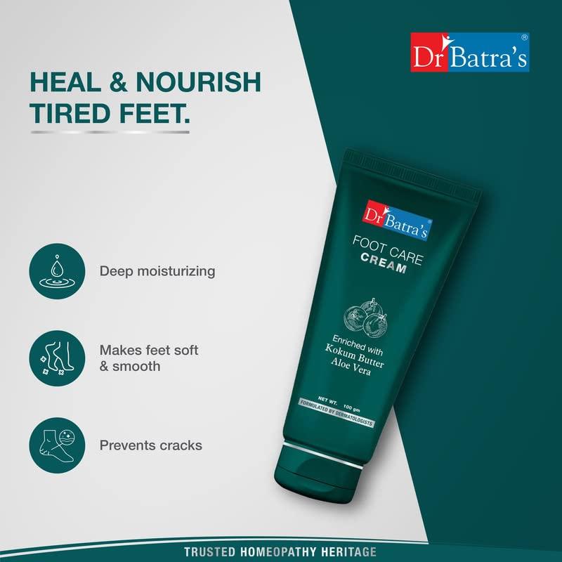 Dr Batra's Foot Care Cream For Smooth Supple Feet 100 G Pack Of 3 SLS Paraben Free Daily Heel Moisturizing Care