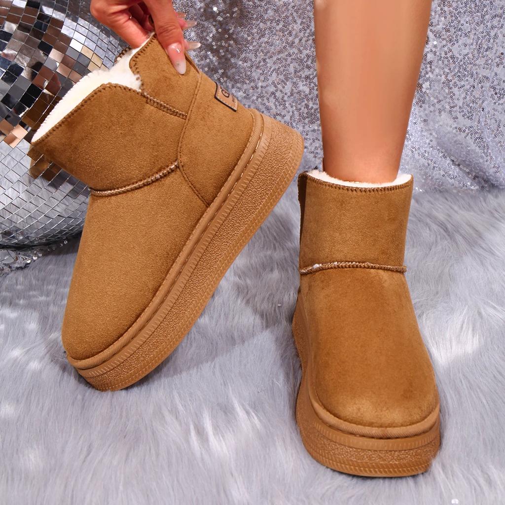 Fashion Women Boots Designer Casual Flat Shoes Women 2025 New Retro Plush Thick Warm Snow Boots Winter Luxury Brand Women Ankle Boots