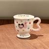 ins style high value polka dot mug girl cute ceramic water cup children's milk breakfast cup birthday gift