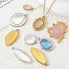5pcs No Fade Stainless Heart Round Irregular Bezel Charm Pendant Trays Blank Cabochon Base DIY Earrings Necklace Jewelry Making