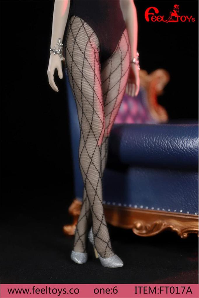 Meias de Rede Preta Sexy Feeltoys FT017A para Figuras de Ação em Escala não incluem roupas e [TOYBARJAPAN] Feminino 1/6 (Corpo, cabeça, sapatos)