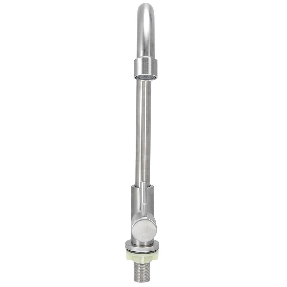 G1/2in Thread Stainless Steel Single Cold Single Hole Sink Water Tap 360 Degree Rotation Kitchen Faucet