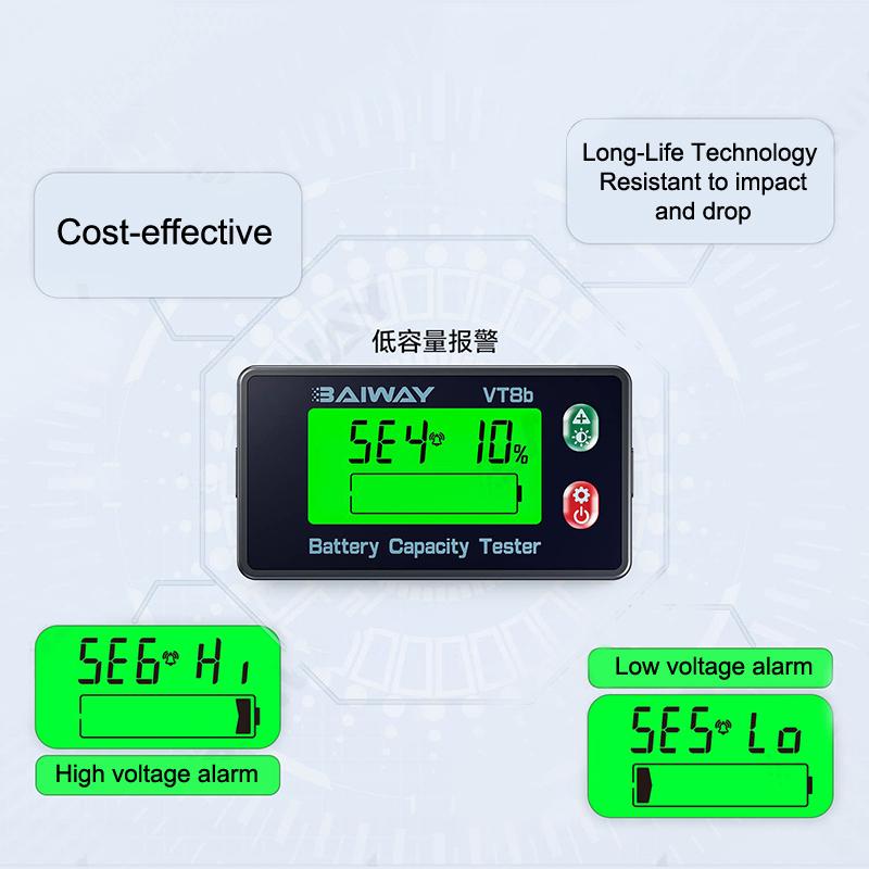 Dc 8-120V Lcd Digital Voltage Meter Battery Level Indicator Universal Battery Electric Vehicle Battery Gauge