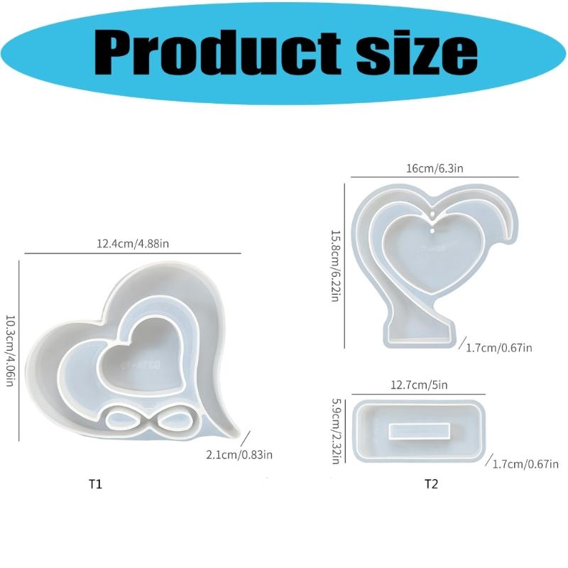 Photo Frame Resin Molds,Heart Shape Silicone Molds for Resin DIY Personalised Picture Frame Epoxy Resin Mould Art Craft