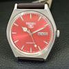 Seiko 5 AUTOMATIC JAPAN MENS 6309A VINTAGE RED COLOR DIAL WATCH A701246-5 R206a-a701246