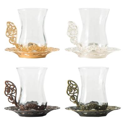 Flower Tea Cup Coffee Bar with Delicate Spoon Enamels Handmade Glass Coffee Cup for Valentines Day Female Mothers Day Mom Women