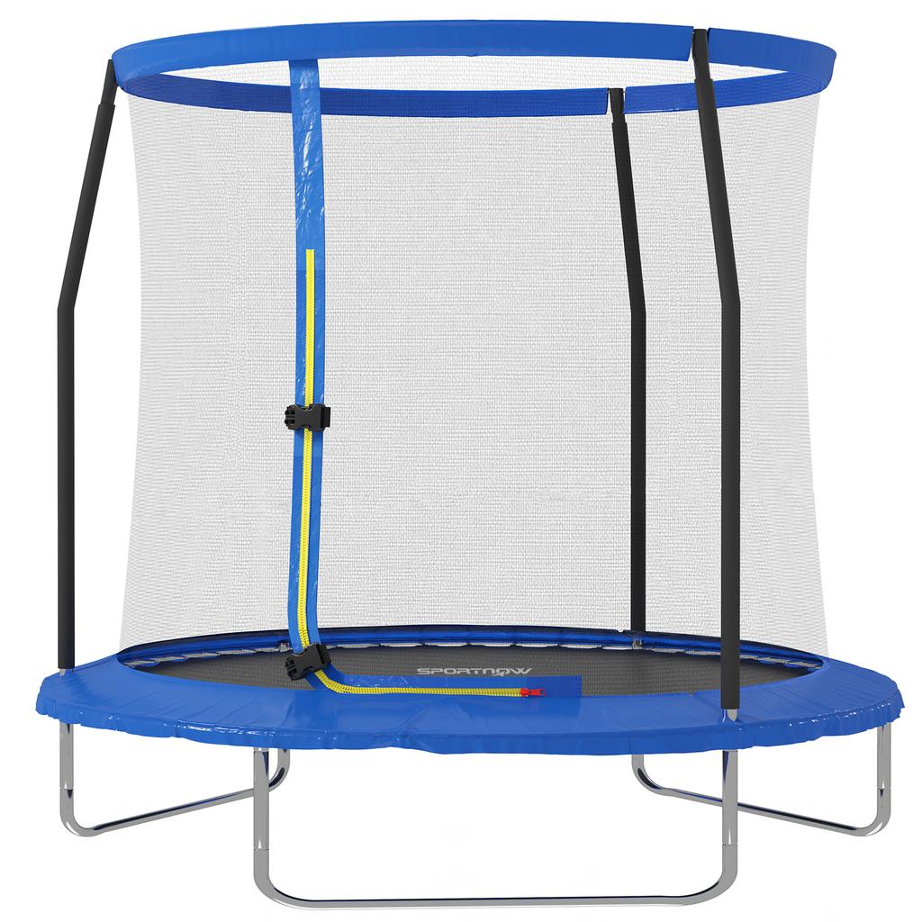 8ft Trampoline with Safety Enclosure Net, Steel Frame Outdoor Trampoline, with Edge, Safety Cover