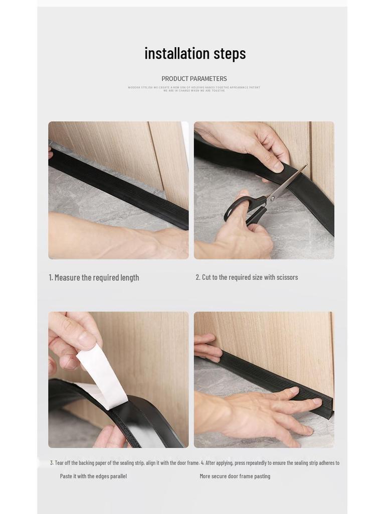 Silicone Door Draft and Soundproofing Strip - Windproof, Theft-Resistant, Bottom Gap Sealer for Entrance Doors.