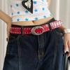 Y2k Women's Rivet Belt Gothic Dress Jeans Belt Niche Leather Waist Belt  Streetwear