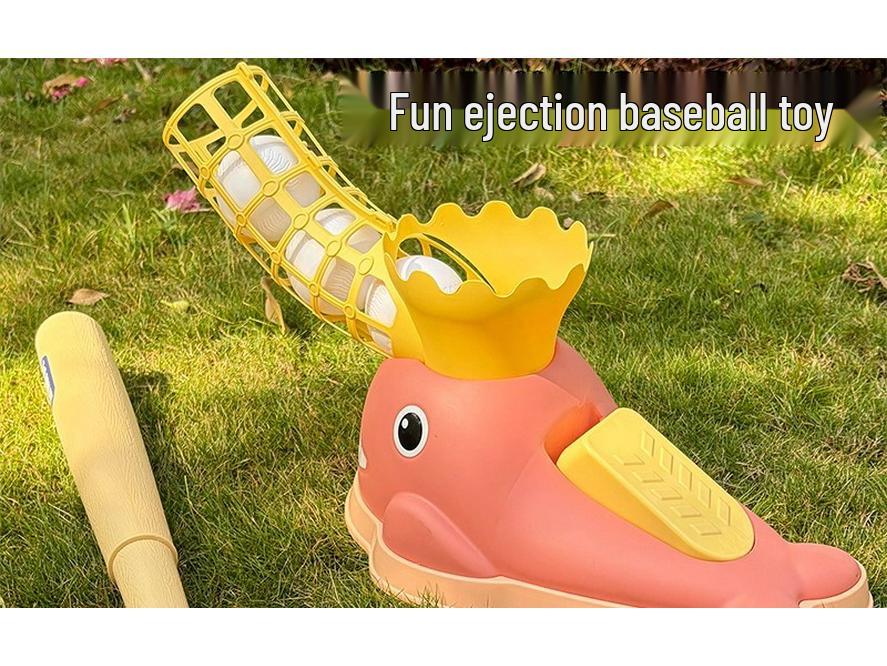 Cartoon Whale Baseball Launcher Set: Parent-Child Indoor/Outdoor Sports Toy