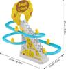 Small Duck Climbing Stairs Toy Kids Roller Coaster Toy Electric Duck Stair Climbing Toy with Music and Battery for Children (9 Ducks)